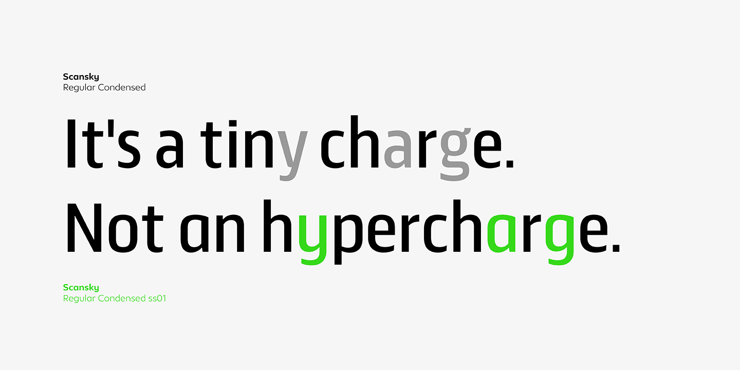 Beispiel einer Scansky Thin-Schriftart